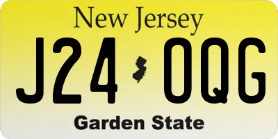 NJ license plate J24OQG