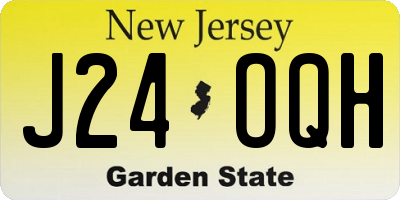 NJ license plate J24OQH