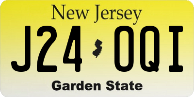 NJ license plate J24OQI