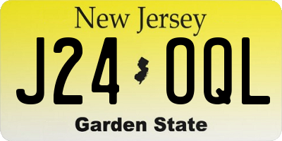 NJ license plate J24OQL