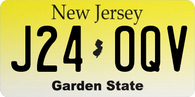 NJ license plate J24OQV
