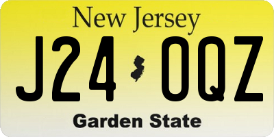 NJ license plate J24OQZ