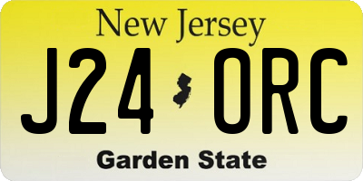 NJ license plate J24ORC