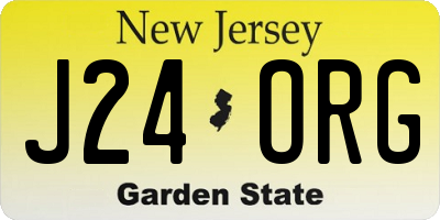 NJ license plate J24ORG