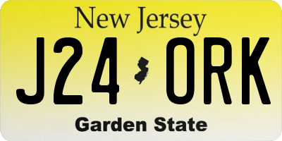 NJ license plate J24ORK