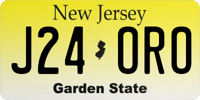 NJ license plate J24ORO