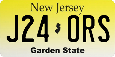 NJ license plate J24ORS