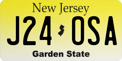 NJ license plate J24OSA