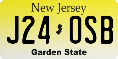 NJ license plate J24OSB