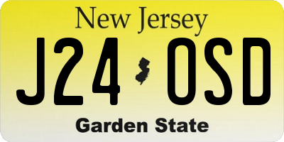 NJ license plate J24OSD