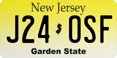 NJ license plate J24OSF