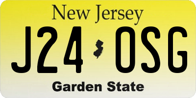 NJ license plate J24OSG