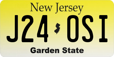 NJ license plate J24OSI