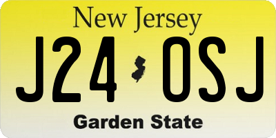 NJ license plate J24OSJ