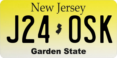 NJ license plate J24OSK