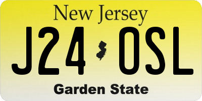 NJ license plate J24OSL