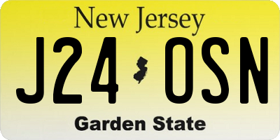 NJ license plate J24OSN