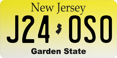 NJ license plate J24OSO