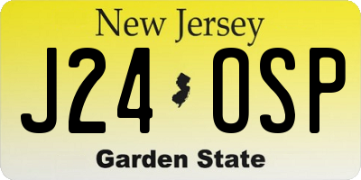 NJ license plate J24OSP