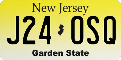 NJ license plate J24OSQ