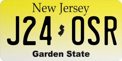 NJ license plate J24OSR