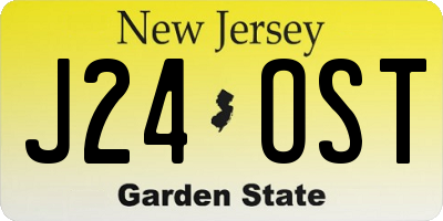NJ license plate J24OST