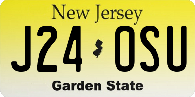 NJ license plate J24OSU