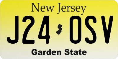 NJ license plate J24OSV