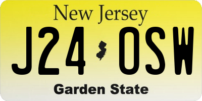 NJ license plate J24OSW