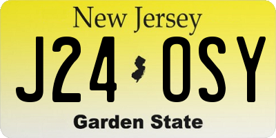 NJ license plate J24OSY