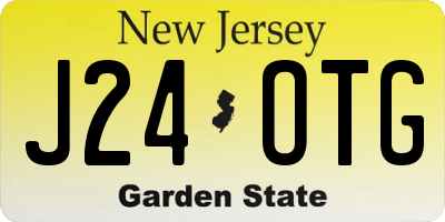 NJ license plate J24OTG