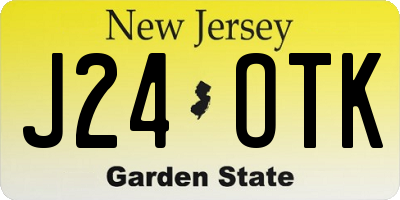 NJ license plate J24OTK