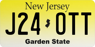 NJ license plate J24OTT