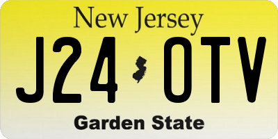 NJ license plate J24OTV