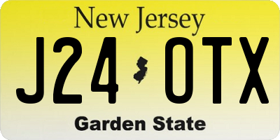 NJ license plate J24OTX