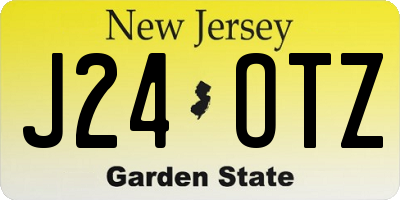 NJ license plate J24OTZ