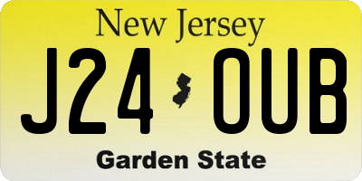 NJ license plate J24OUB