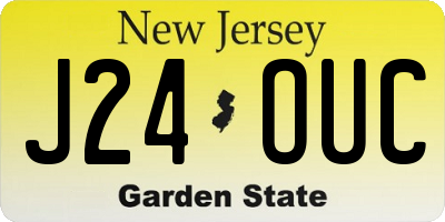 NJ license plate J24OUC