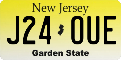 NJ license plate J24OUE