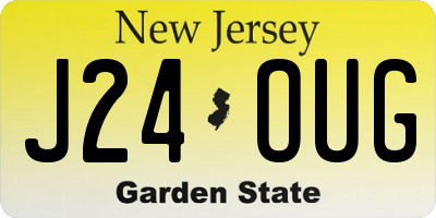 NJ license plate J24OUG