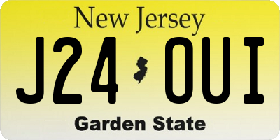 NJ license plate J24OUI