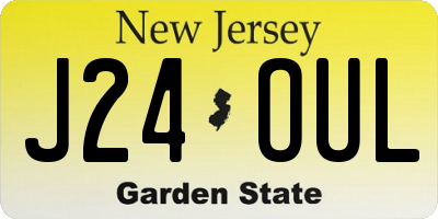 NJ license plate J24OUL