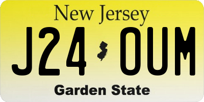 NJ license plate J24OUM