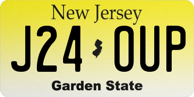 NJ license plate J24OUP
