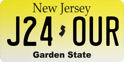 NJ license plate J24OUR