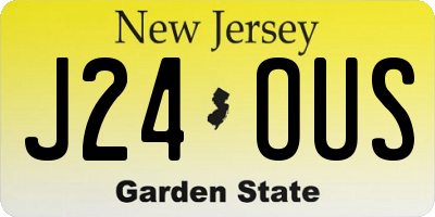 NJ license plate J24OUS
