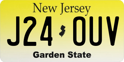 NJ license plate J24OUV