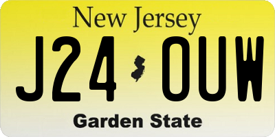 NJ license plate J24OUW