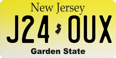NJ license plate J24OUX