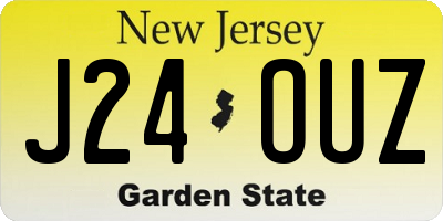 NJ license plate J24OUZ
